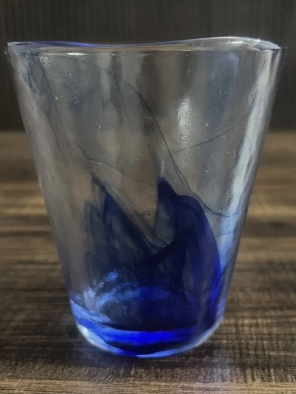 Vintage Bormioli Rocco Murano Cobalt Blue Swirl Glass Tumblers Set of 12